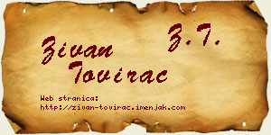Živan Tovirac vizit kartica